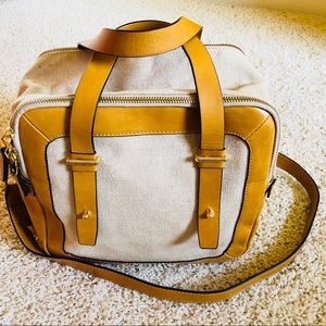 Leather/Linen Handbag